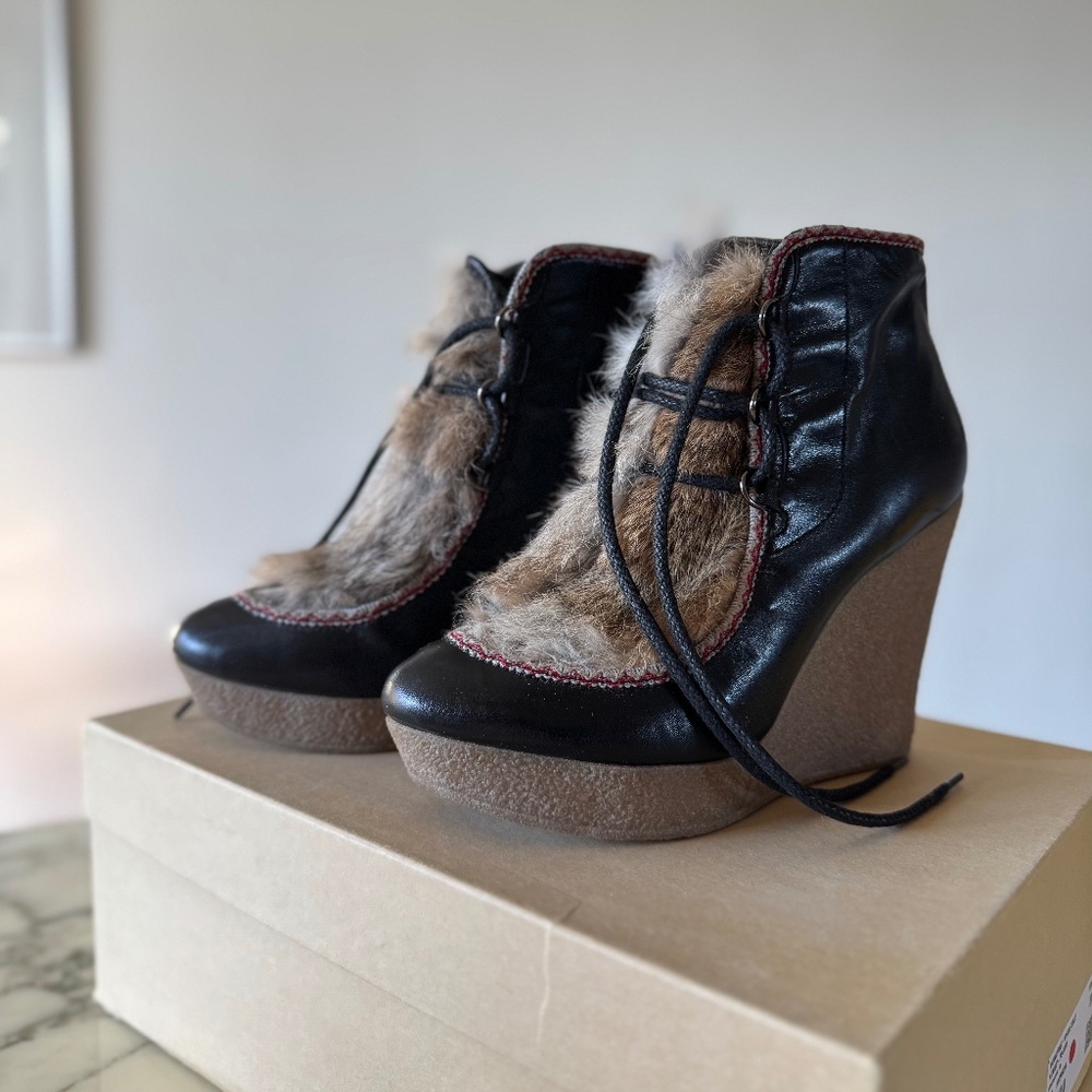 CLAUDIE PIERLOT black leather platforms